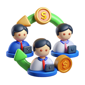 impressive modern Teamwork, Finance, Collaboration, 3D Illustration, Money, Circular Flow, Business, Productivity, Success, Workflow genuine png