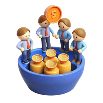 beautiful vintage Teamwork, Financial Growth, Investment, and Collective Savings detailed png