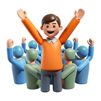 dramatic abstract Celebrating Success with a Cheerful Crowd premium png