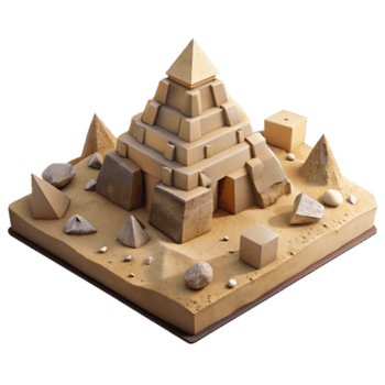 beautiful creative Sandcastle Pyramid A 3D Geometric Landscape exclusive png