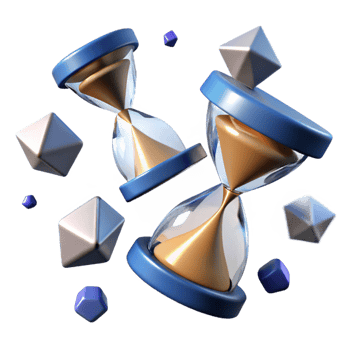 magnificent abstract Time Management Hourglass, Gems, and Productivity premium png