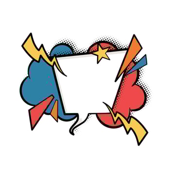 Bright Pop Art Speech Bubble for Social Media vector