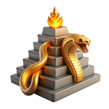elegant vintage Golden Serpent Pyramid Ancient Symbolism high resolution png