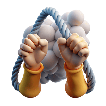 stunning minimalist Hands Gripping Rope, Abstract Cloud Form high quality png