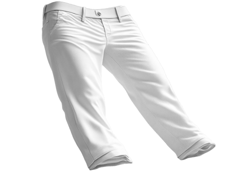 White pants with rolled cuffs, casual style, suitable for various occasions png