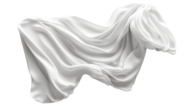 flowing white fabric resembling horse shape, showcasing elegance and movement png