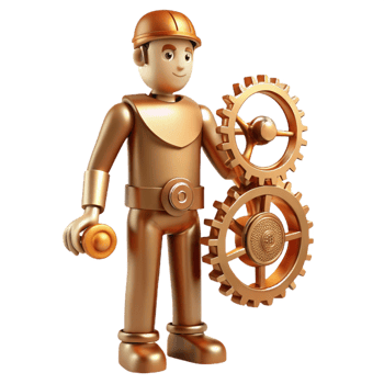 dramatic modern Golden Gear Mechanic Precision Engineering Industrial Design exclusive png