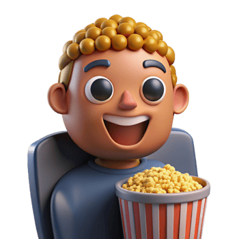 elegant minimalist Happy Boy Enjoying Popcorn at the Cinema high quality png