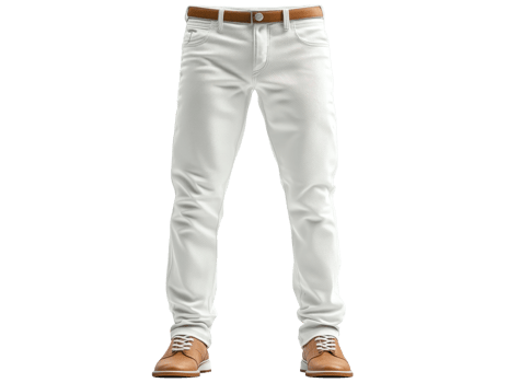 White jeans with brown shoes, casual outfit for men png