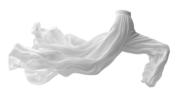 Flowing white fabric creating ethereal and graceful appearance png