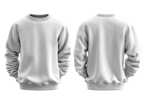 plain gray sweatshirt with round neck and long sleeves, showcasing simple design. Ideal for casual wear png