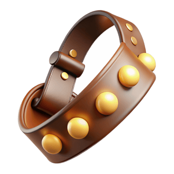 stunning artistic Brown Leather Band with Gold Studs detailed png