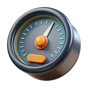magnificent abstract 3D Gauge Meter Speed, Progress, Measurement Icon high resolution png
