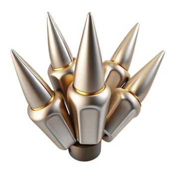wonderful rustic Metallic Conical Projectiles Cluster authentic png