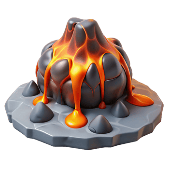 serene modern Molten Lava Rock Formation 3D Render professional png
