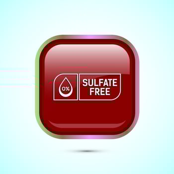 Sulfate free icon design illustration. label for product warranty, Red color square button design vector