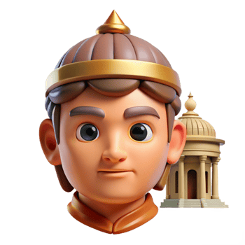 impressive abstract 3D Render Young Ruler and Ancient Temple premium png