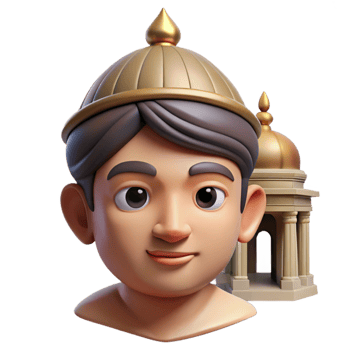 stunning traditional 3D Render of a Young Prince with a Temple professional png