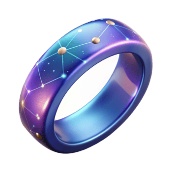 dramatic minimalist Galaxy Ring Smart Wearable with Constellation Design exclusive png