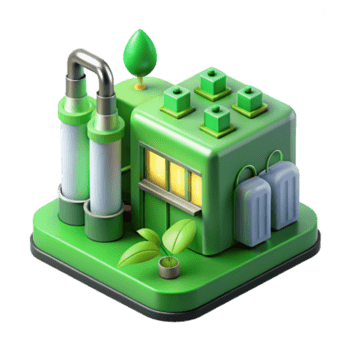 beautiful traditional Green Eco-Friendly Factory Sustainable Energy Production premium png