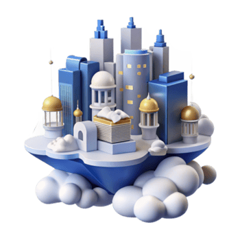 elegant minimalist Cloud City A 3D Architectural Visualization high quality png