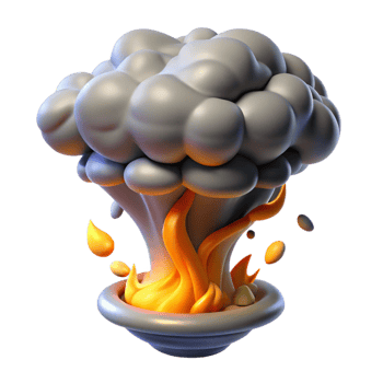magnificent rustic 3D Render of a Cartoon Explosion professional png