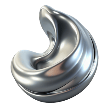 impressive modern Abstract Silver 3D Swirl Metallic Fluid Form high quality png