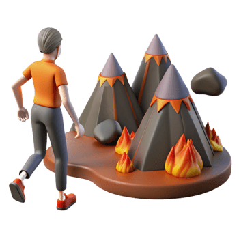 extraordinary classic Person Running from Volcanic Eruption exclusive png