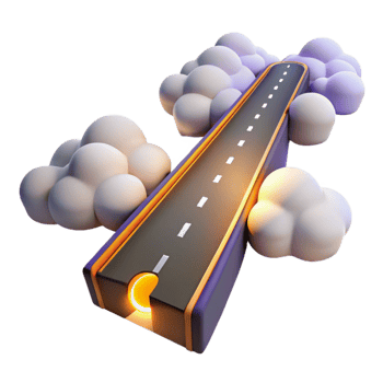 serene artistic Elevated Road to Success A Journey Through the Clouds professional png