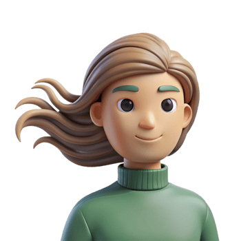 magnificent modern 3D Render of a Woman with Windblown Hair authentic png