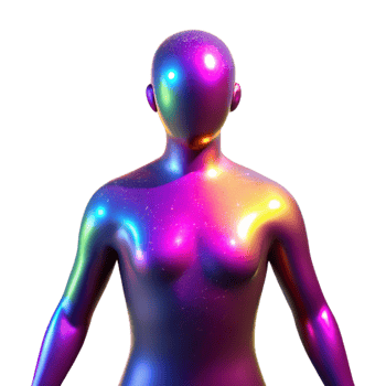 beautiful modern Abstract Iridescent Figure A Colorful 3D Render genuine png