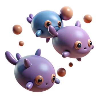 serene modern Cute 3D Cartoon Aquatic Creatures detailed png