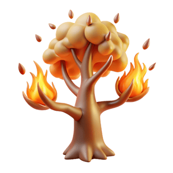 impressive traditional Burning Tree A 3D Model of a Tree on Fire high quality png