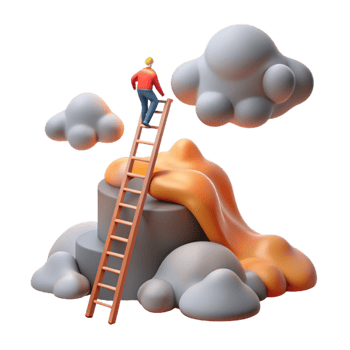 dramatic classic Climbing the Ladder to Success A 3D Abstract Illustration high quality png