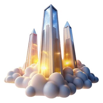 serene rustic Cloud City Skyscrapers in the Sky original png