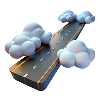 beautiful minimalist Road to the Clouds A Journey of Innovation detailed png