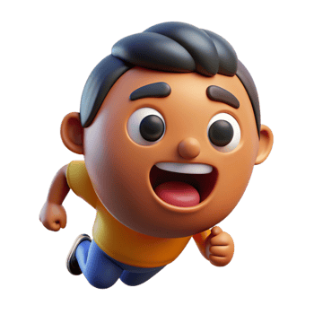 serene rustic Joyful 3D Cartoon Boy Running Animation genuine png