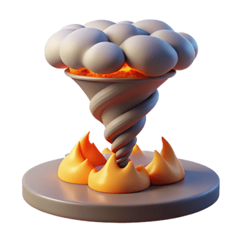 magnificent modern Fiery Vortex 3D Render of a swirling explosion genuine png