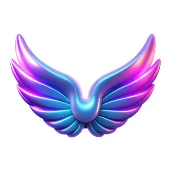 beautiful traditional Neon Wings 3D Render of Colorful Avian Wings authentic png