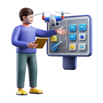 elegant abstract Drone Control System User Interface Design 4K png