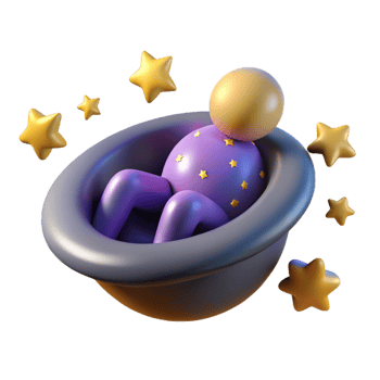 wonderful artistic 3D Render of Starry Night Sleep original png