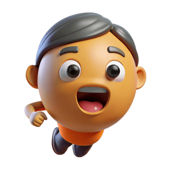 wonderful classic 3D Animated Boy Joyful, Surprised Expression high resolution png