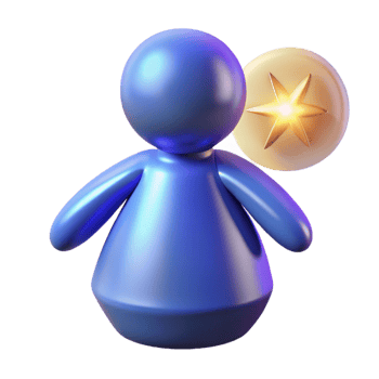 wonderful vintage 3D Avatar with Shining Star User Rating, Feedback, and Achievement exclusive png