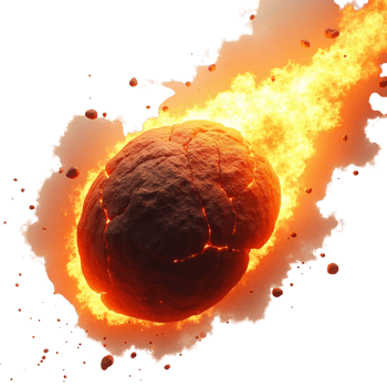 Blazing Meteor Hurtling Through Space png