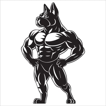 Savage Dog Powerlifting Illustration vector