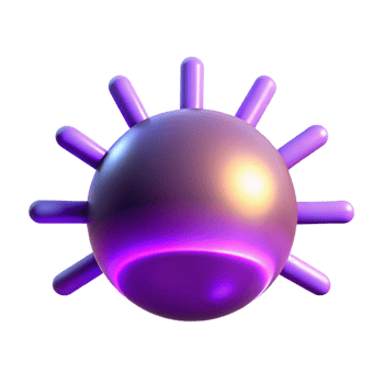 stunning rustic Abstract 3D Purple Sphere with Protrusions genuine png