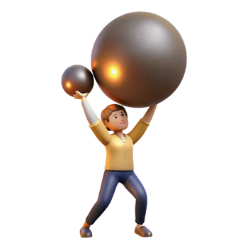 wonderful classic Person Lifting Spheres Strength, Balance, and Achievement 4K png