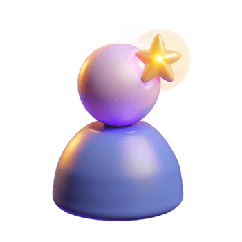 magnificent modern Shining Star User Icon 3D Render original png