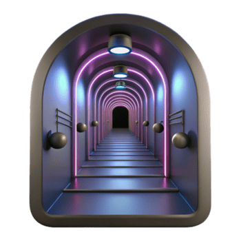serene vintage Neon Archway A Musical Journey Through Light and Sound detailed png