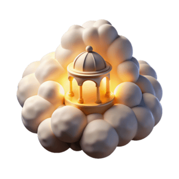 wonderful minimalist Glowing Pavilion in Clouds A Dreamlike Scene original png